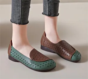 Women Retro Soft Sole Breathable Hollow Slip-Ons