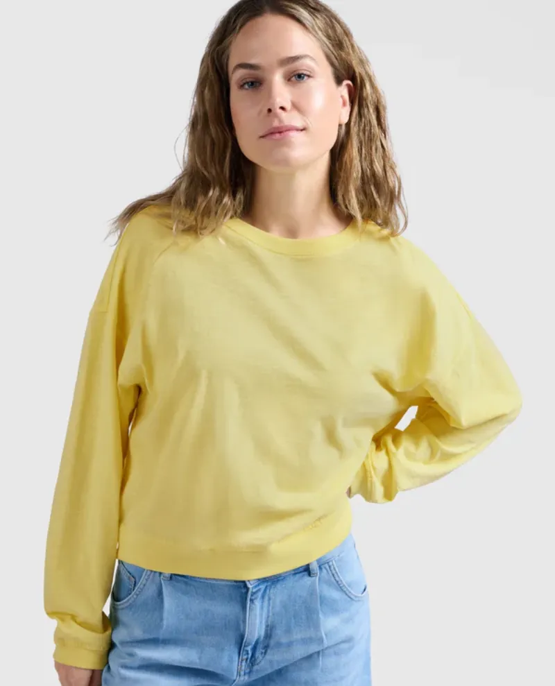 Yaya Lemon Yellow Slub Sweatshirt