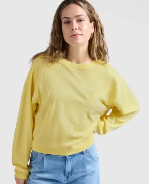 Yaya Lemon Yellow Slub Sweatshirt