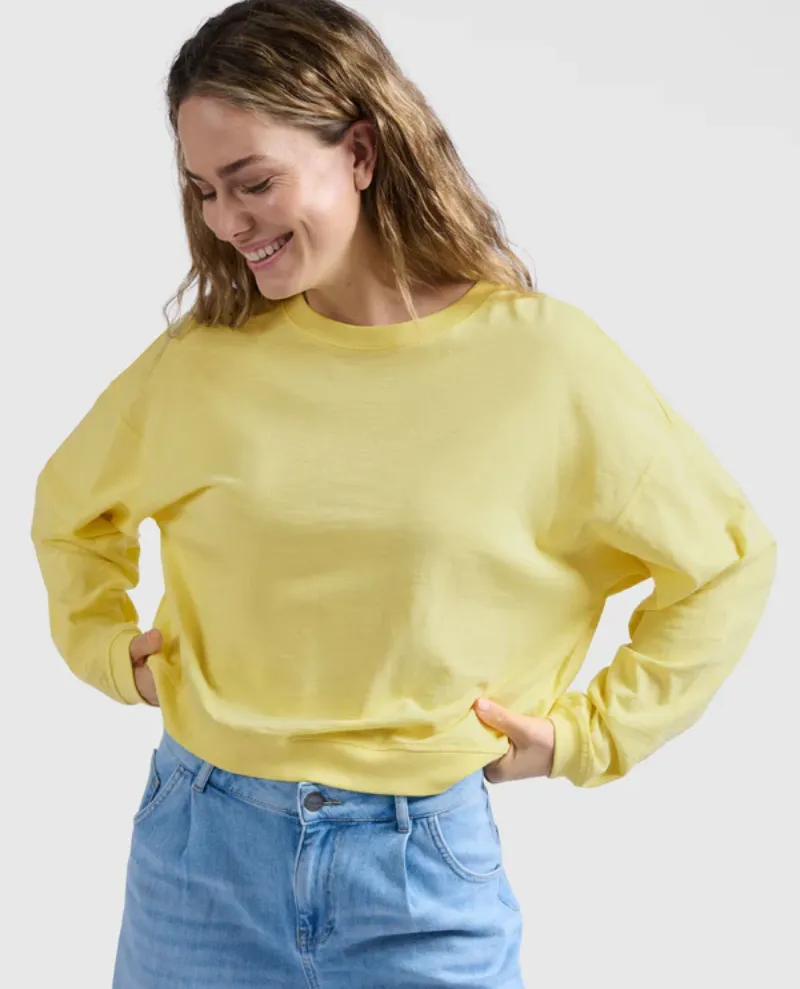 Yaya Lemon Yellow Slub Sweatshirt